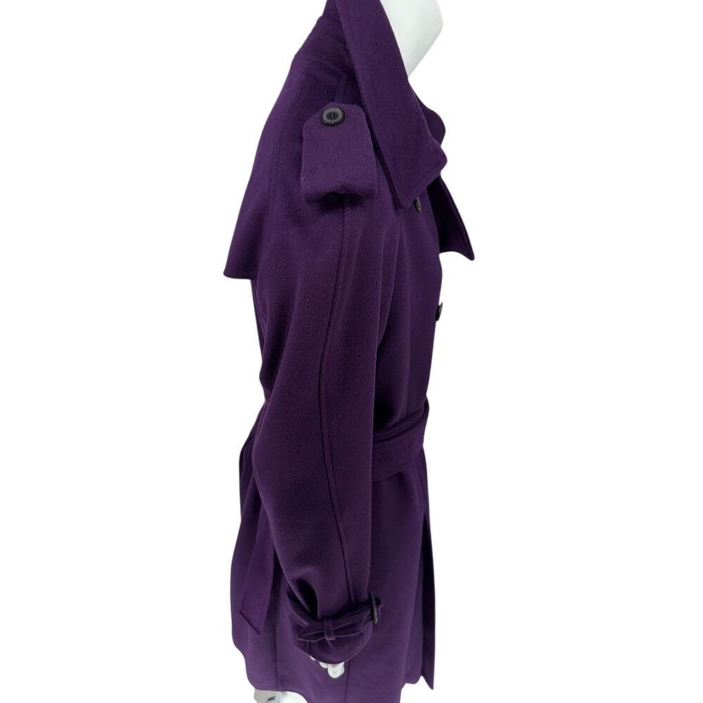 Burberry London Wool & Cashmere Trench Coat – Deep Purple US 12 - Picture 7 of 16